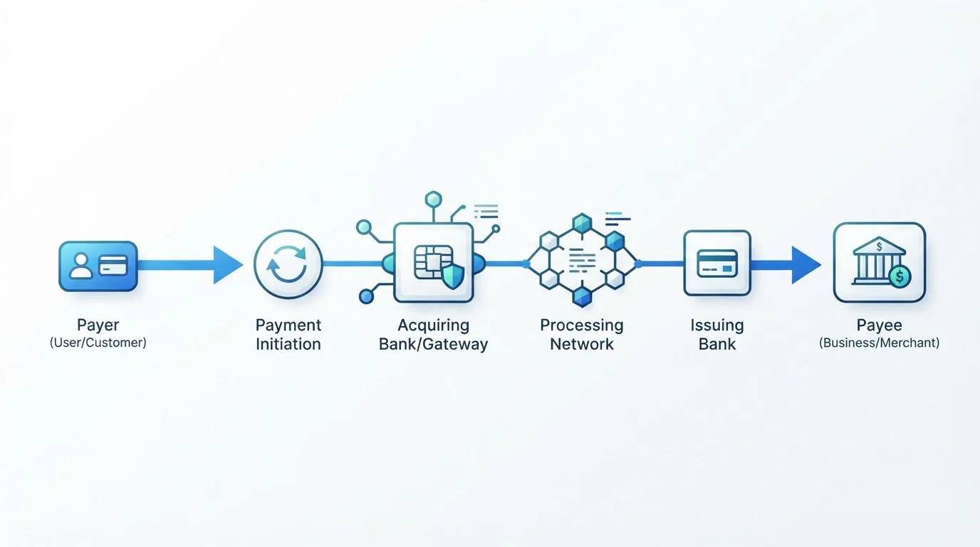 Diagrama mostrando flujo de pago unidireccional con Google Pay