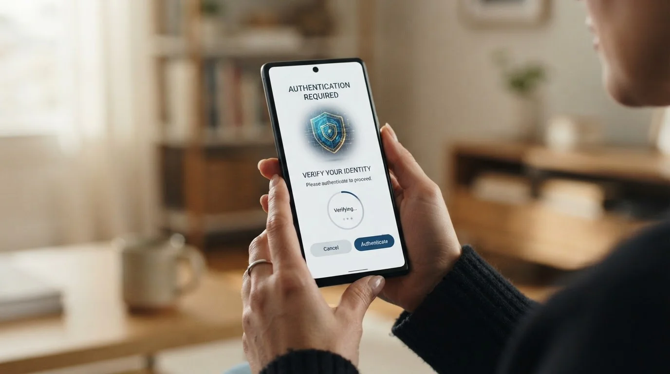 Interfaz de autenticación bancaria en móvil durante pago con Trustly