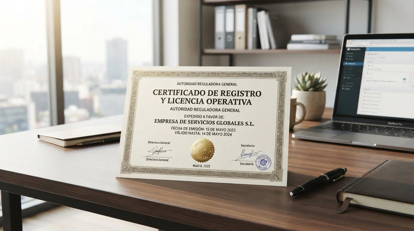 Documento de licencia DGOJ y sello de juego seguro