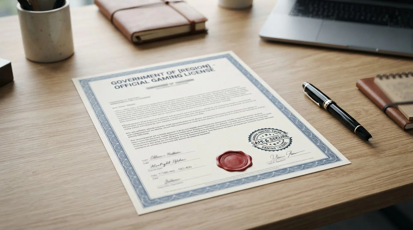 Documento de licencia DGOJ con sello de Juego Seguro oficial