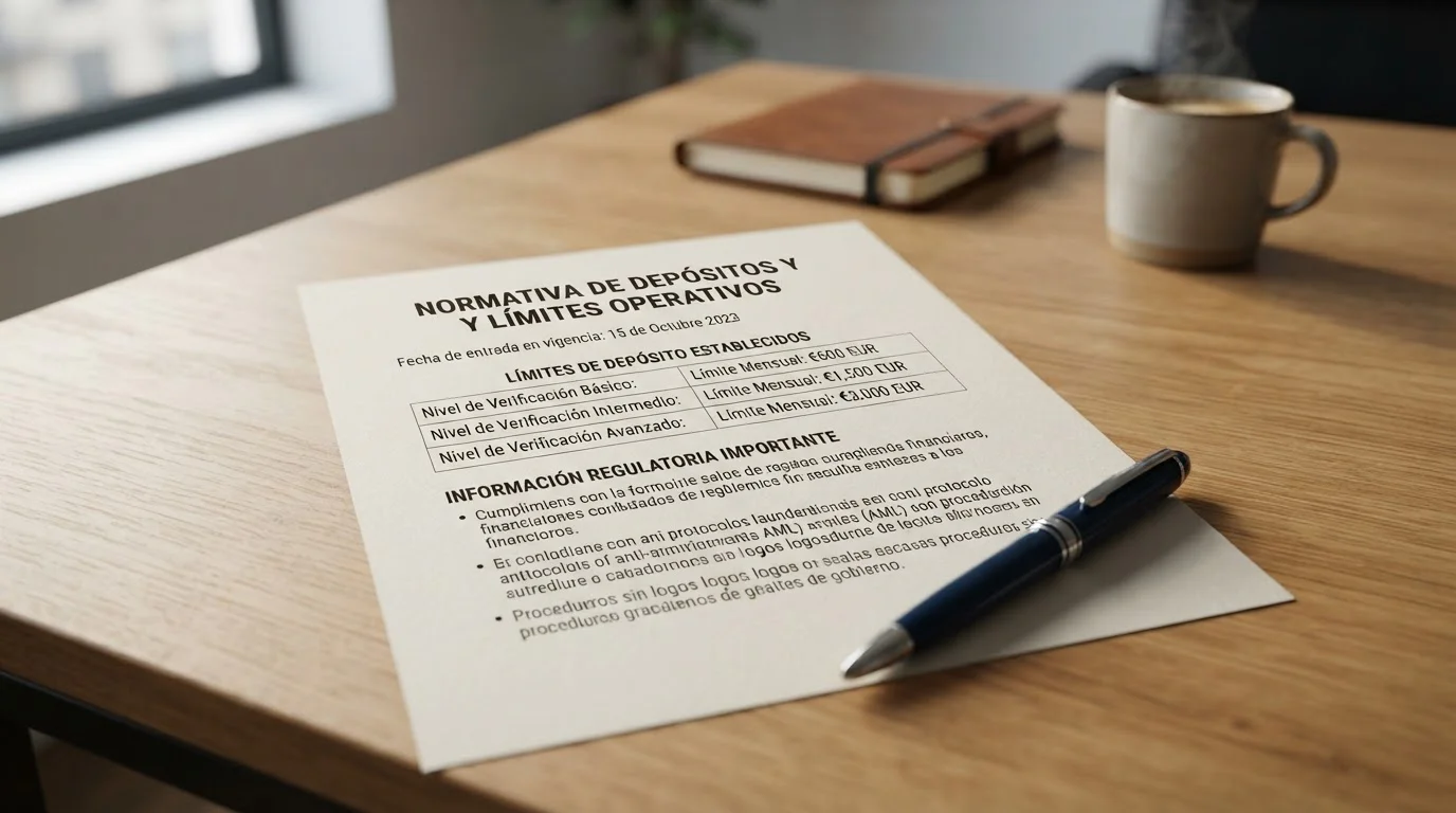 Documento con límites de depósito regulatorios españoles
