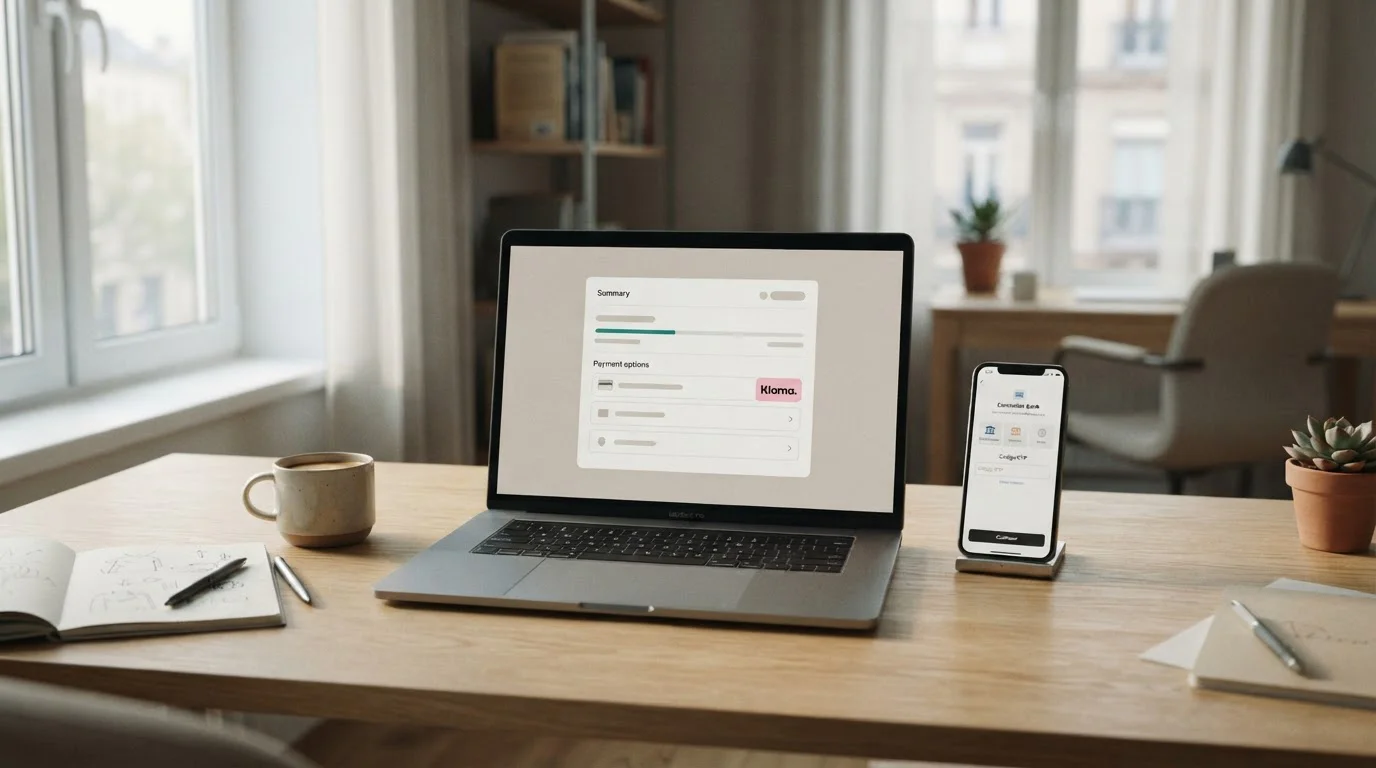 Interfaz de pago Klarna en casino online con autenticación bancaria