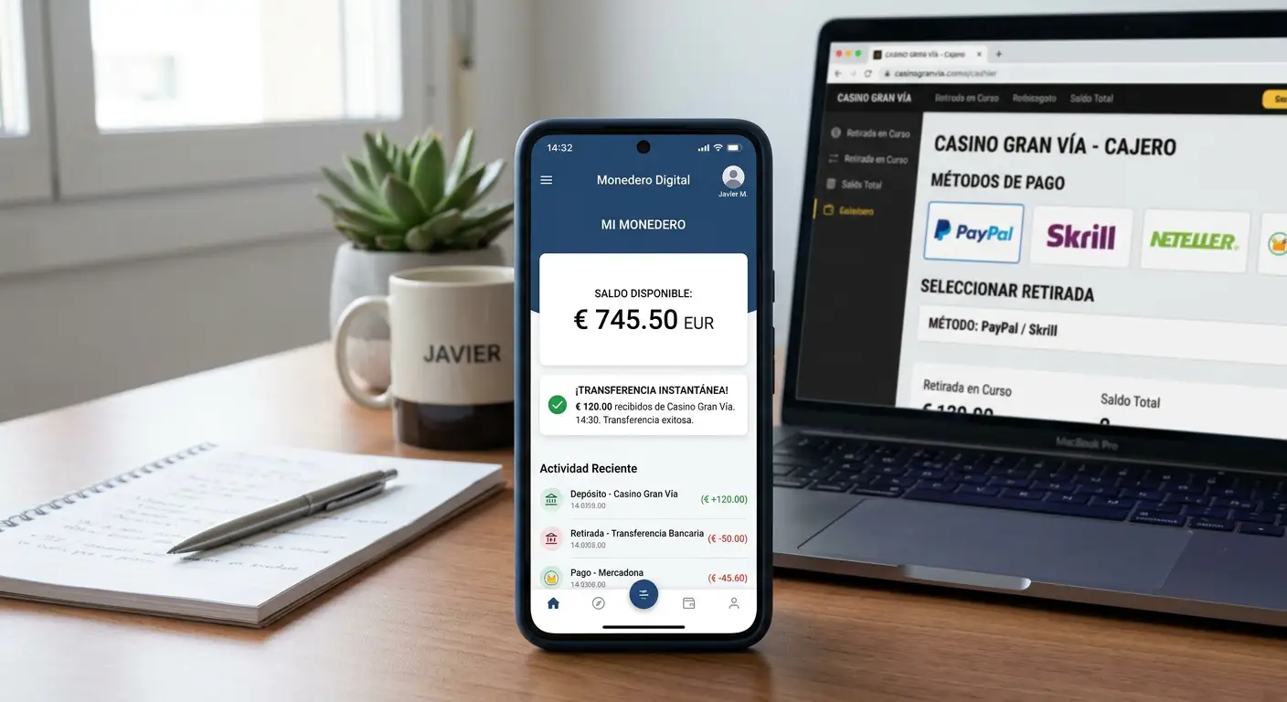 Monederos electrónicos PayPal y Skrill para retiros rápidos